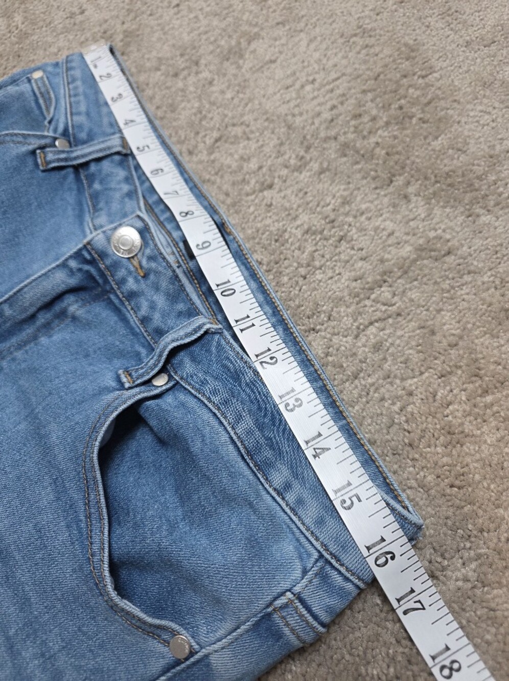 Quince Bella Stretch High Rise Kick Flare Jeans Size 32 Medium Wash - Picture 14 of 16